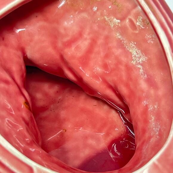 Vintage Mid Century Pink Luster Ceramic Flamingo Planter Pot Jardeniere McCoy ? - Picture 11 of 11